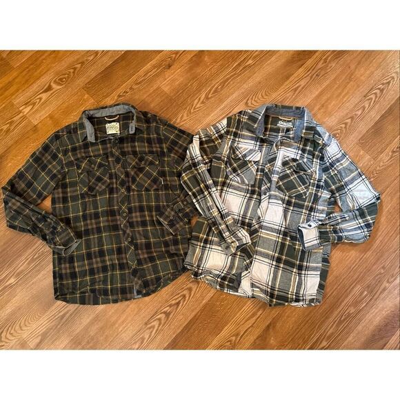 Dravus Other - Lot of 2 Dravus Multicolor Plaid Flannel Long Sleeve Button Up Shirt Size Medium